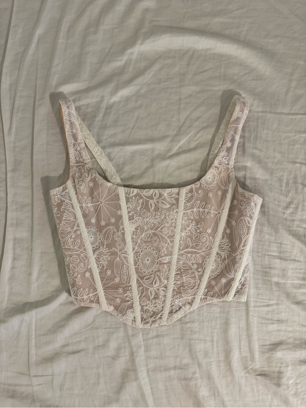 With Jean Cindy Corset Lace Crop Top